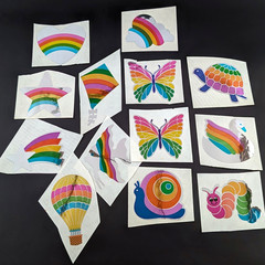 Vintage Hambly Mylar Sticker Lot Rainbow Colors Animals Insects Star Cloud Kite
