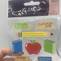 Sticko School Supplies Stickers Pencil Crayon Glue Notebook Apple Back To School