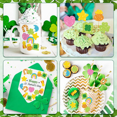 Whaline St. Patrick’s Day Stickers Roll Holographic Seal Stickers Sparkly Funny
