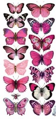 VIOLETTE STICKER – PASTEL PINK BUTTERFLIES – 8″ x 3 3/4″ (20cm x 9.5cm)