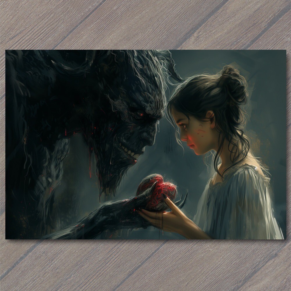 STICKER Girl Monster Human Heart Weird Creepy In Love Nightmare Scary Unusual