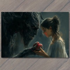 STICKER Girl Monster Human Heart Weird Creepy In Love Nightmare Scary Unusual