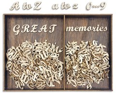552 Pieces 0.75 Inch Mini Unfinished Wooden Letters 3/4 In, light wood color