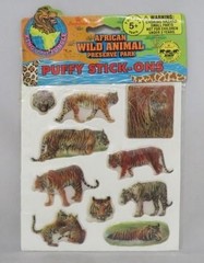 Imperial 1993: African Wild Animal Preserve Park – Tiger Puffy Stick-Ons (NEW)