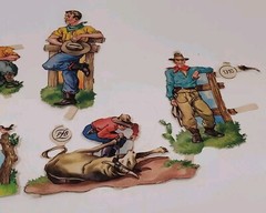 Vtg Cowboys Die Cuts + Farm Animals Mixed Lot 6 Crafts Journals Crafts Germany?