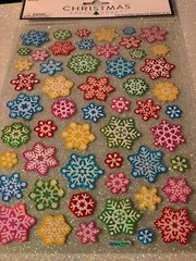 CHRISTMAS PAPER CRAFTS CHRISTMAS FUN SNOWFLAKES EPOXY FOIL STICKERS MIXED COLORS