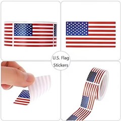500pcs Fourth of July Stickers Patriotic USA Flag Party Adhesive Roll