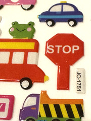 Plane UFO Stickers Planet Car Bus Tractor Scrapbook Card Craft Lot of 2 NEW READ