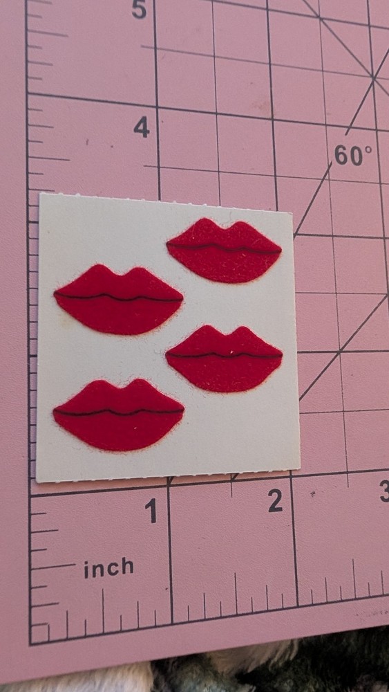 Vintage Sandylion Stickers Fuzzy Red Lips 1 Module READ