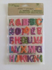 Set of 2 Crafter’s Square Puffy Multicolor Stickers Dot Star Butterfly Paw Print