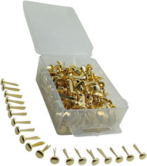 320 Pieces 8Mm round Long Leg Brads, Paper Fasteners Metal Brads with Box, Paper