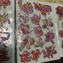 Sunflowers Daffodils Flowers Magic On Rub-0n Permanent Stickers 3D Metallic Lot