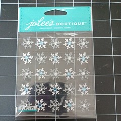 SCRAPBOOK STICKER Winter snow snowflake storm 25p glitter party white silver blu