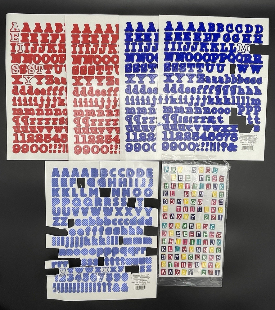Variety Brands Lot of Alphabet Stickers Full Sheets Partial Sheets Scrapbooking