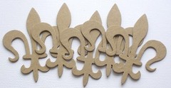 {4} *VINTAGE FLEUR DE LIS* Flourish Accent – Chipboard Die Cuts – 2 1/4″ x 3″