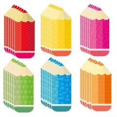 90 Pcs Colorful Pencils Paper Cutouts Name Tags Back To School Classroom Decor