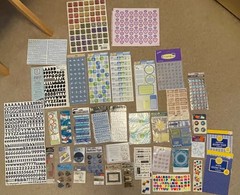 Brand New Sticker Lot -shadow box, leather, guitar picks, metal, bubble, frames!