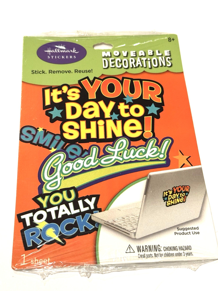 Hallmark Stickers Moveable Decorations Your Day to Shine Totally Rock Winner USA