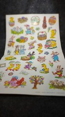 Extremely RARE 1985 EASTER SPRING STICKERS Yuri Salzman USA 17X11 FULL SHEET