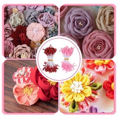 Matwsec 1050 Pcs 3mm Flower Stamens, Pistil Matt Pearl Stamen Small, Colorful