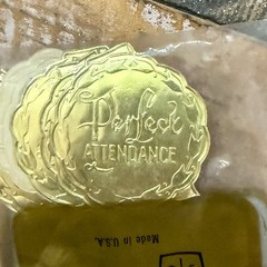 Vintage Perfect Attendance Seals Gold Metallic Standard Publishing USA Ephemera