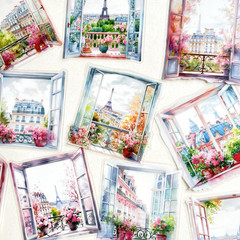 Paris France Window Stickers Travel Junk Journals Collage Scrapbooking