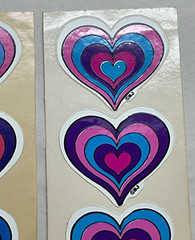 Lot of 2 Pieces Vintage BJ Stickers ‘on a roll’ Vending Hearts Colorful 1980s