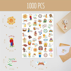 1000 PCS Bible Verse Stickers, Clear Inspirational Pray Stickers Encouraging Scr