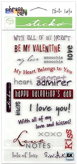 STICKO Phrase Cafe LOVE NOTES Valentine’s Day Photo Safe Scrapbook Page Stickers