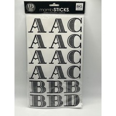 Me & My Big Ideas MambiSTICKS Black White Alphabet Number Stickers 173pc New