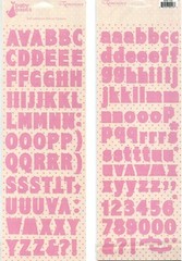 Alphabet Stickers, Baby Basics, Pink, scrapbook stickers – Reminisce BAB-104