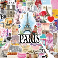 50 PCS Paris France Travel World Stickers Vintage Eiffel Tower Landmark City