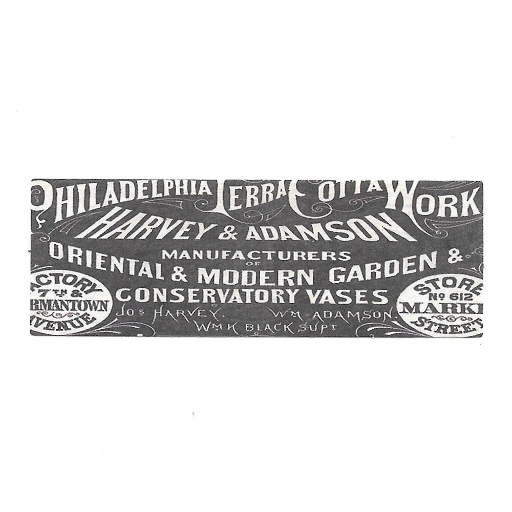 Philadelphia Terra Cotta Work Paper Sticker Decal Vintage Garden Vases Gift