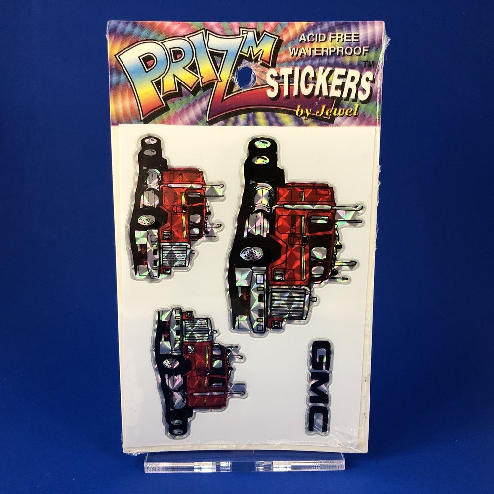 1990s Jewel | Prizm Stickers (GMC TRUCK) 3×4” Prism Sheet RARE Vintage VTG Car
