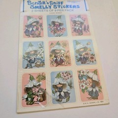 Vintage 1984 Sangamon VICTORIA PLUM Scratch and Sniff Smelly Stickers LILAC pack
