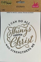 Crafters Square, Set of 3, Christian, Faith, Stickers, transparent, gold, black,