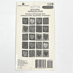 NEW Stickety Doo Da SCRATCH OFF HEARTS American Greetings Stickers 2 Sheets