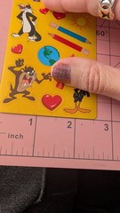 Vintage Looney Tunes Stickers Tweety Bird Bugs Sylvester Daffy Taz School Sheet