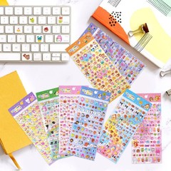 870 PCS Cute Mini Puffy Stickers for Kids Girls 3D Small Tiny Colorful