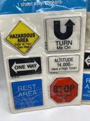 VTG 1982 American Greetings Puffy Vinyl Stickers Road Signs Funny Phrases NOS