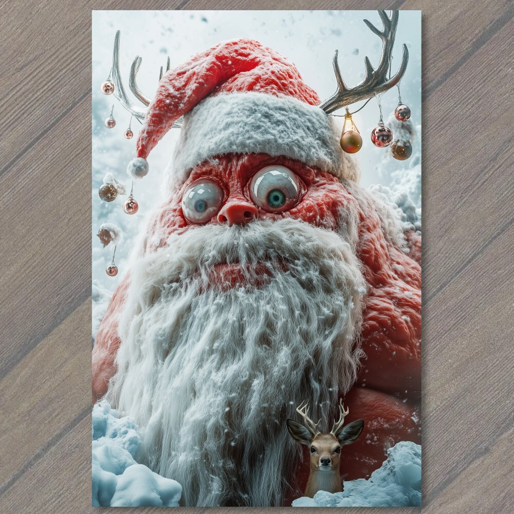 STICKER Scary Santa Claus Evil Grin Red Eyes Christmas Horror Holiday Crazy