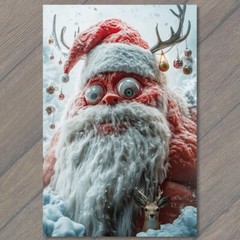 STICKER Scary Santa Claus Evil Grin Red Eyes Christmas Horror Holiday Crazy