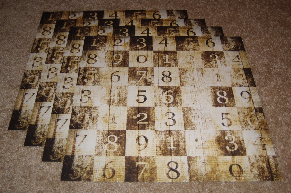 Daisy D’s Vintage Single Sided Scrapbook Paper(4) ~ Market Numbers