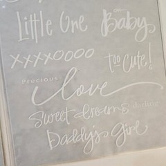 NEW 2 Sheets Deja Views Wonderful Words Rub-Ons White Baby Girl Boy Words -G