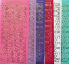 MOROCCAN BORDERS PEEL OFF STICKERS 6 Softer Colours Border Ornate Cardmaking