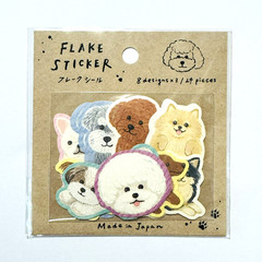 Dog Flake Stickers Poodle Chihuahua Pomeranian Japan Cute