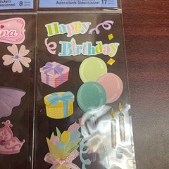 RECOLLECTIONS STICKERS HAPPY BIRTHDAY ,BALLERINA,fun In Sun Lot Of 4