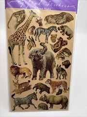 Vintage Safari Zoo Animals Stickers By Punch Studio The Gifted Line Sealed RARE