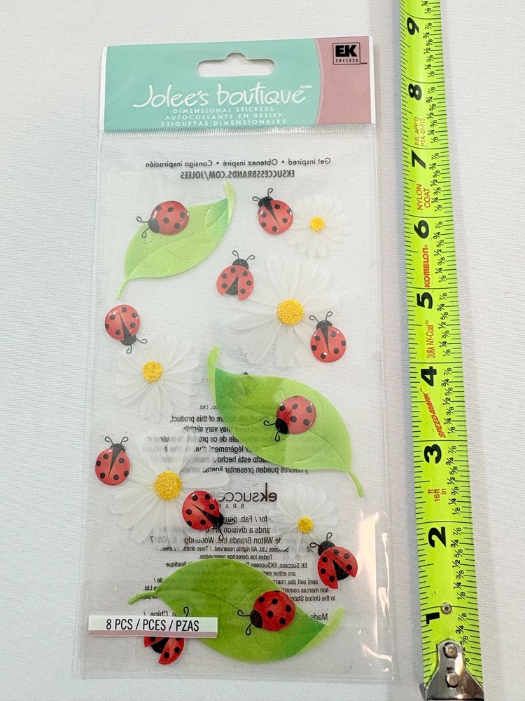 JOLEE’S BOUTIQUE STICKERS / LADYBUGS / DIMENSIONAL / PUFFY & GLOSSY W/ VELLUM