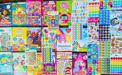 1079 Mxd Sticker Collection, Rainbow Stars Angel Kitty Dancing Bunny Panda Cub